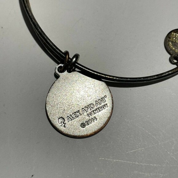 Alex and Ani Women's Path Of Life Charms Bangle Bracelet Silver Tone Adjustable - Picture 4 of 4